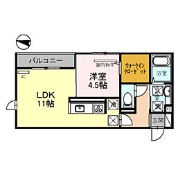 和歌山電鐵貴志川線 田中口駅 徒歩8分の賃貸アパート 3階1LDKの間取り