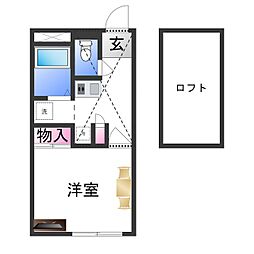 レオパレスフォレストいずみ 2階1Kの間取り