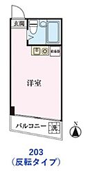 上井草マンション 2階ワンルームの間取り