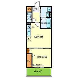 ネクスト伏見 3階1LDKの間取り