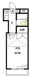 要町ホワイトコート 1階1Kの間取り