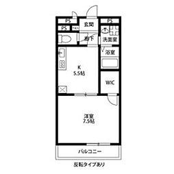 アンプルール フェール REALIFE 2階1DKの間取り