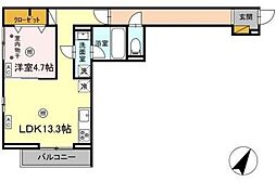 デュランタ 1LDKの間取図画像