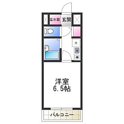 グランヴィ天王寺 1Kの間取図画像