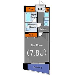 プレール・ドゥーク駒沢大学駅前 4階1Kの間取り