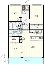 ブランアーク鳩ケ谷クレアトール 3LDKの間取図画像