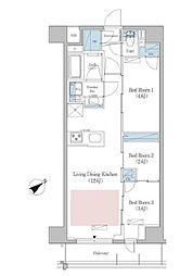 アーバネックス早稲田 3階3LDKの間取り
