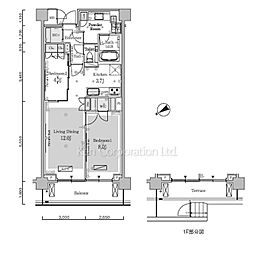 PARKAXISPREMIER南青山五丁目 2LDKの間取図画像