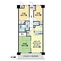 ライオンズガーデンヒルズ宮前平 3LDKの間取図画像