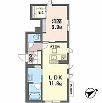 Ｋ．クレール 0103 ｜ 大阪府堺市西区浜寺昭和町４丁450-1（賃貸アパート1LDK・1階・45.07㎡） その2