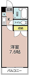 JR常磐線 土浦駅 バス19分 板谷下車 徒歩4分の賃貸マンション 2階1Kの間取り
