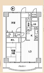 リレント谷塚 1LDKの間取図画像