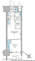 ルフォンプログレ西大井プレミア 1DKの間取図画像
