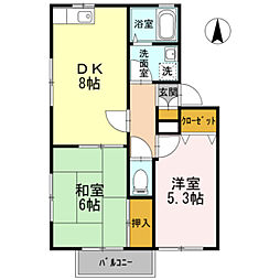 阪急神戸本線 西宮北口駅 徒歩8分の賃貸アパート 3階2DKの間取り