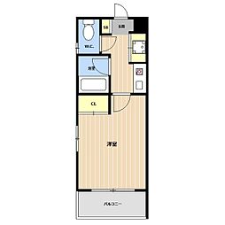 サンフローラ香椎一番館 5階1Kの間取り