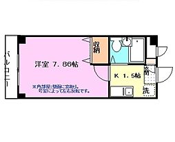 富士見ハイツ 1階1Kの間取り