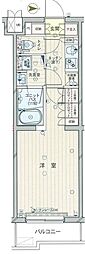 ルーブル武蔵新城参番館 2階1Kの間取り