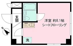 リバーサイド永代 2階ワンルームの間取り