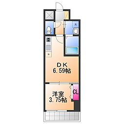 堺市北区新金岡町1丁マンション 1DKの間取図画像