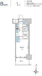 ルフォンプログレ清澄白河プレミア 8階1Kの間取り