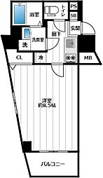 アンベリール墨田 5階1Kの間取り