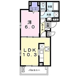 メゾンエスポワール 1LDKの間取図画像