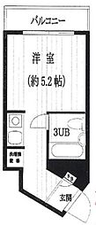 エミグラント妙蓮寺 ワンルームの間取図画像