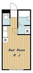 T・Sミキハイツ2 1Kの間取図画像
