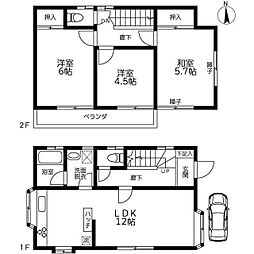 練馬区西大泉3丁目戸建て 2階3LDKの間取り