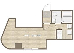 第2荒野ビル 4階ワンルームの間取り