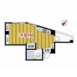 カスカータ西巣鴨 ワンルームの間取図画像