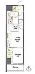WORVE東京木場 1DKの間取図画像