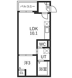 東松山市幸町アパート 1LDKの間取図画像