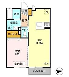 グリーンガーデン 1LDKの間取図画像
