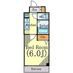 プレール・ドゥーク上北沢 9階1Kの間取り