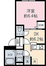 Reve Yayoi 1階1DKの間取り