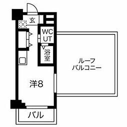 クラリッサ川崎EAST 9階ワンルームの間取り