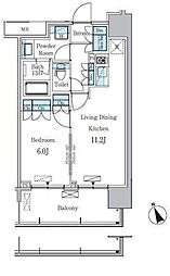 ParkAxis浅草・田原町 1LDKの間取図画像