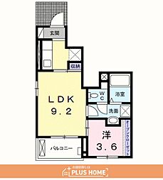 ガーデンコート 1LDKの間取図画像