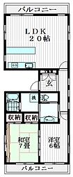 WALEAKAZ 2LDKの間取図画像