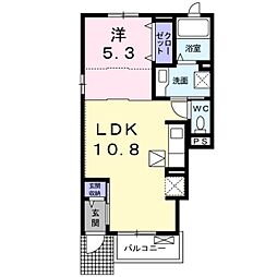 小田急小田原線 玉川学園前駅 徒歩17分の賃貸アパート 1階1LDKの間取り