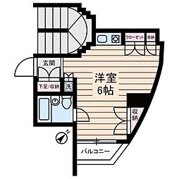 アーク板橋 3階ワンルームの間取り