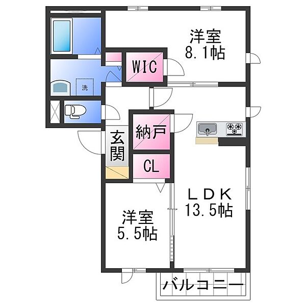 和歌山県海南市名高(賃貸マンション2LDK・2階・65.53㎡)の写真 その2