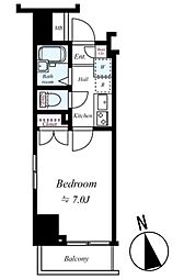 GRAZIA南砂町 1Kの間取図画像