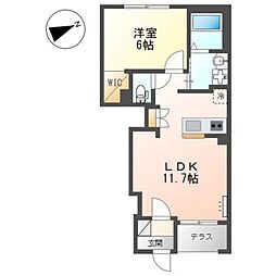 La Recolte (ラ レコルト) 1階1LDKの間取り