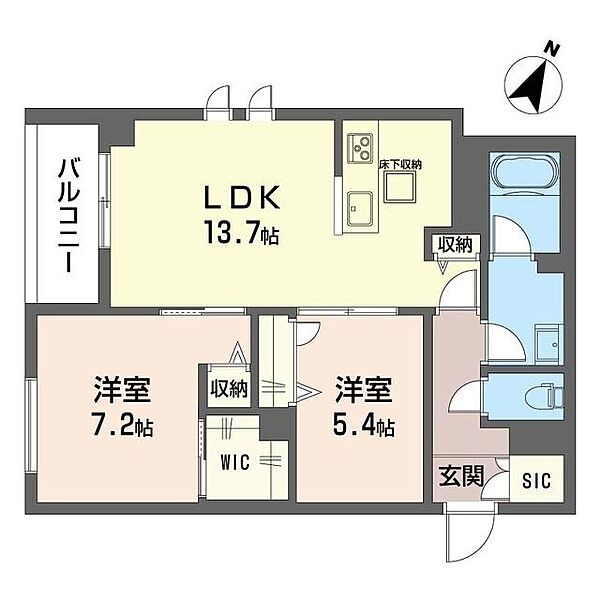ツリーグレイス 00102｜東京都北区東十条４丁目(賃貸マンション2LDK・1階・62.46㎡)の写真 その2