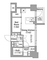 コンフォリア東葛西 3階1DKの間取り