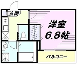 MELDIA青梅 1Kの間取図画像