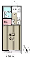 ミケーネ東葛西 2階1Kの間取り