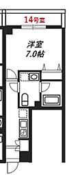 リヴシティ八王子 1Kの間取図画像
